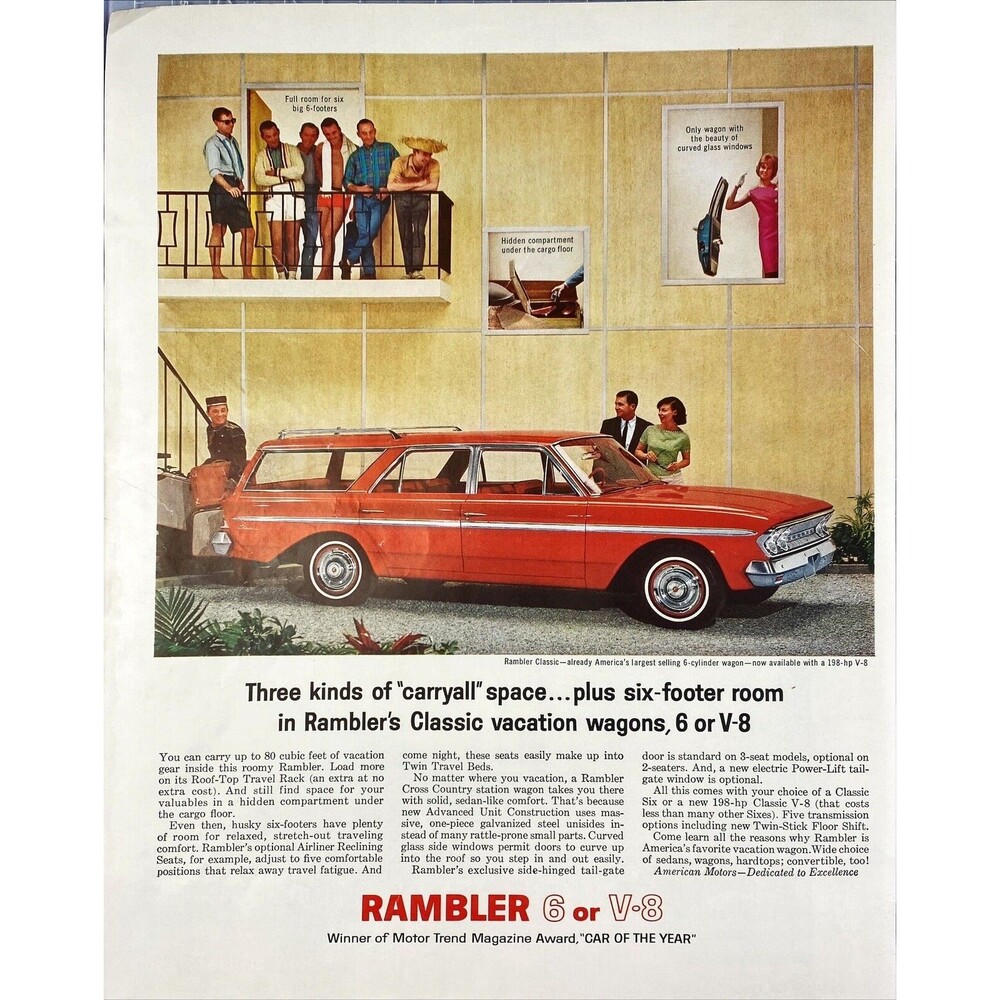 Rambler "Winner of Motor Magazine Award, "Car Of The Year" Vintage Print Ad 1963